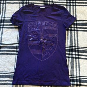 Porsche purple cotton and elastane short sleeve crew neck tshirt size xs NWT